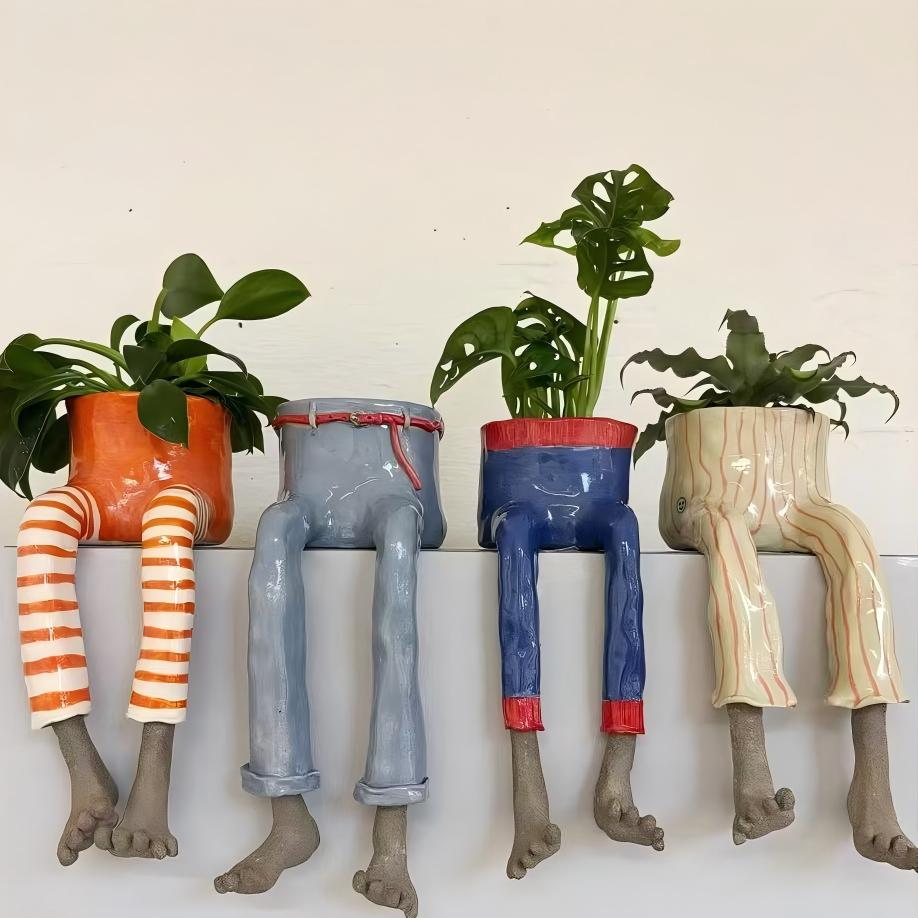✨ Cute Legged Human-Shaped Planter Pot Funny Resin Plant Pot
