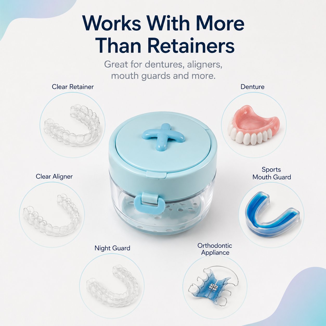 💧Last Day 50% OFF - Portable Retainer and Denture Cleaning Case with Magnetic Lifting Tray🦷✨