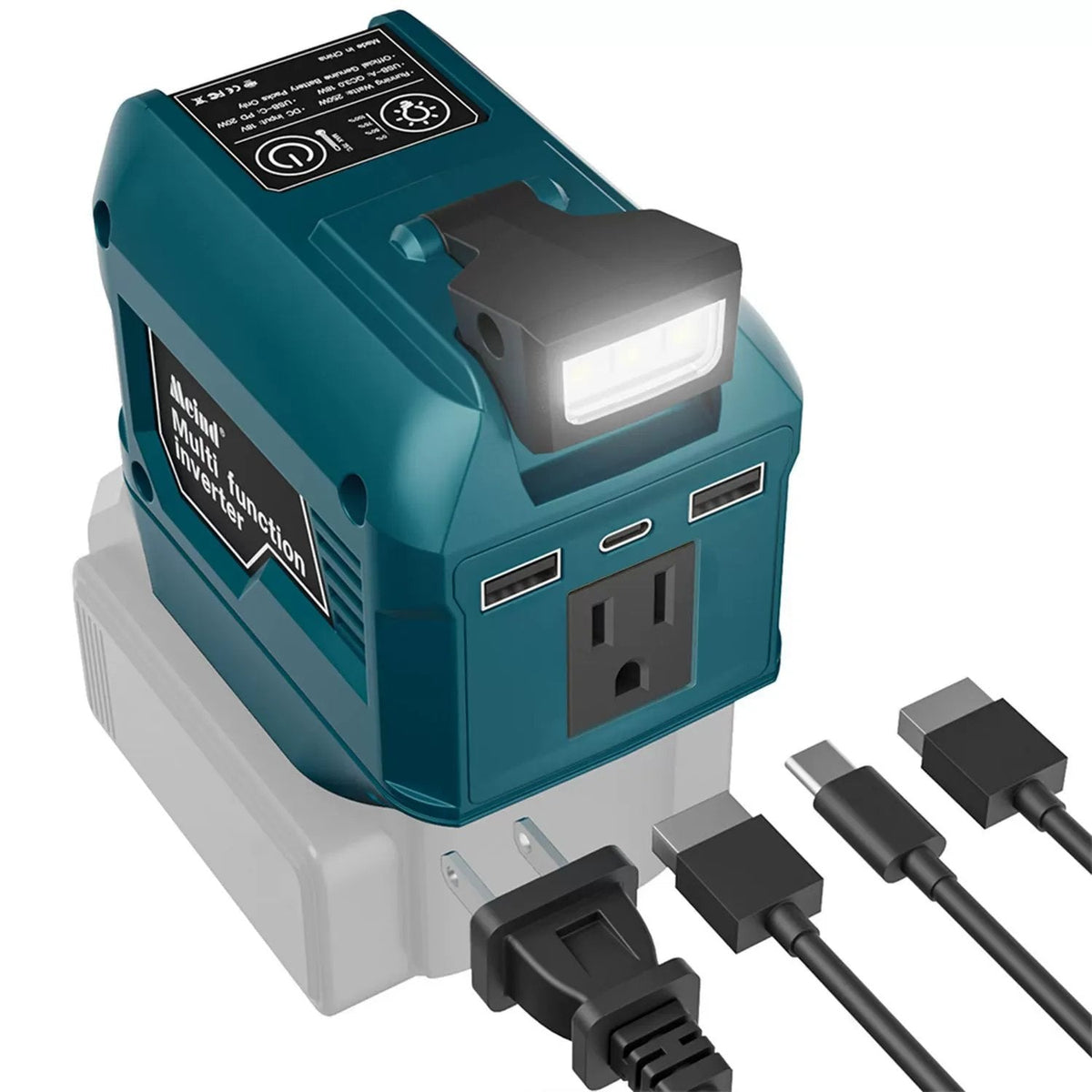 🔥250W Portable Power Inverter – Turn 18V–21V Tool Batteries Into 220V AC Power 🔋