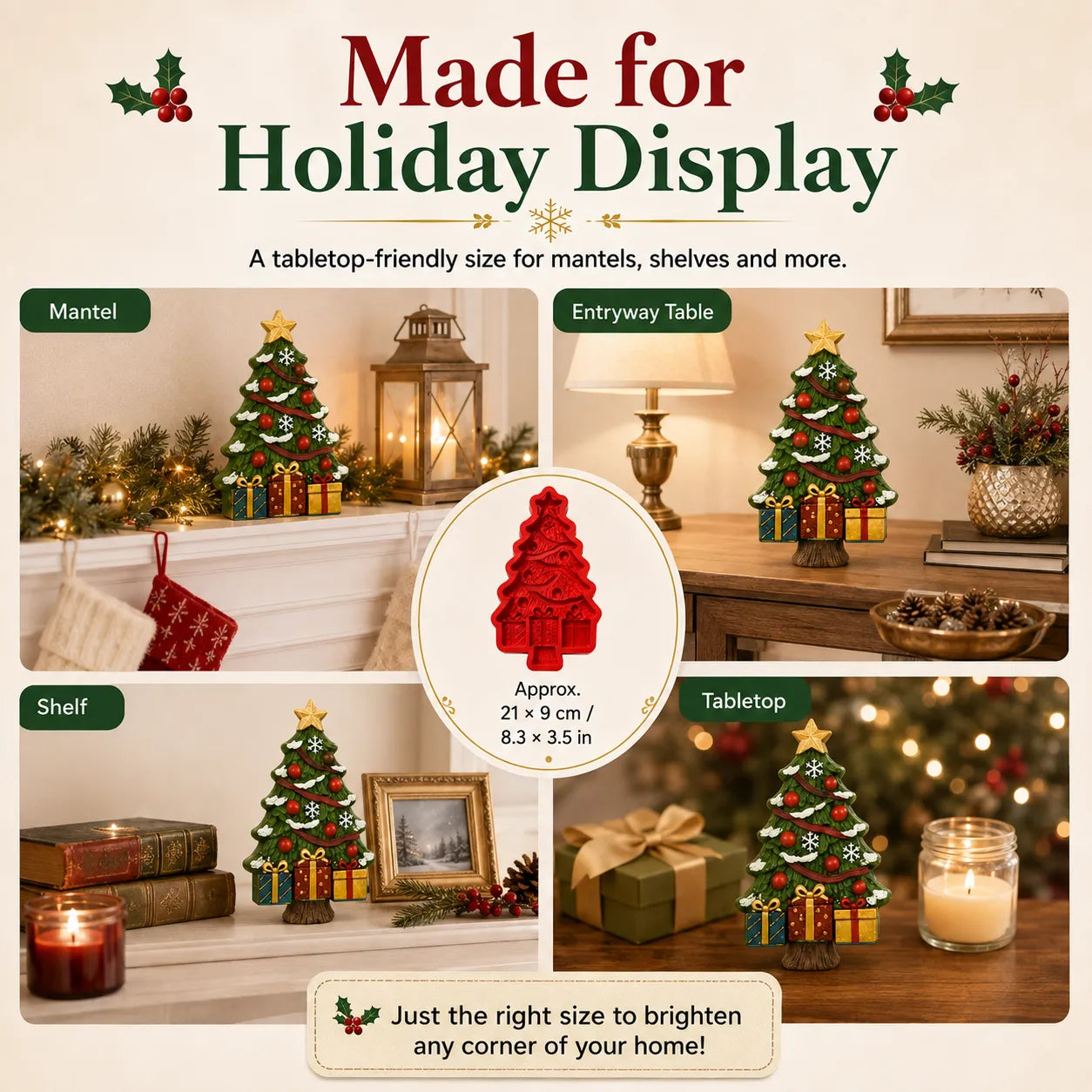 ⏳ Last Day 49% OFF – 🎄Reusable Christmas Tree DIY Casting Mold | Detailed Dimensional Design with Star, Layered Branches, Ornaments, Snowflakes & Gift Box Accents ✨
