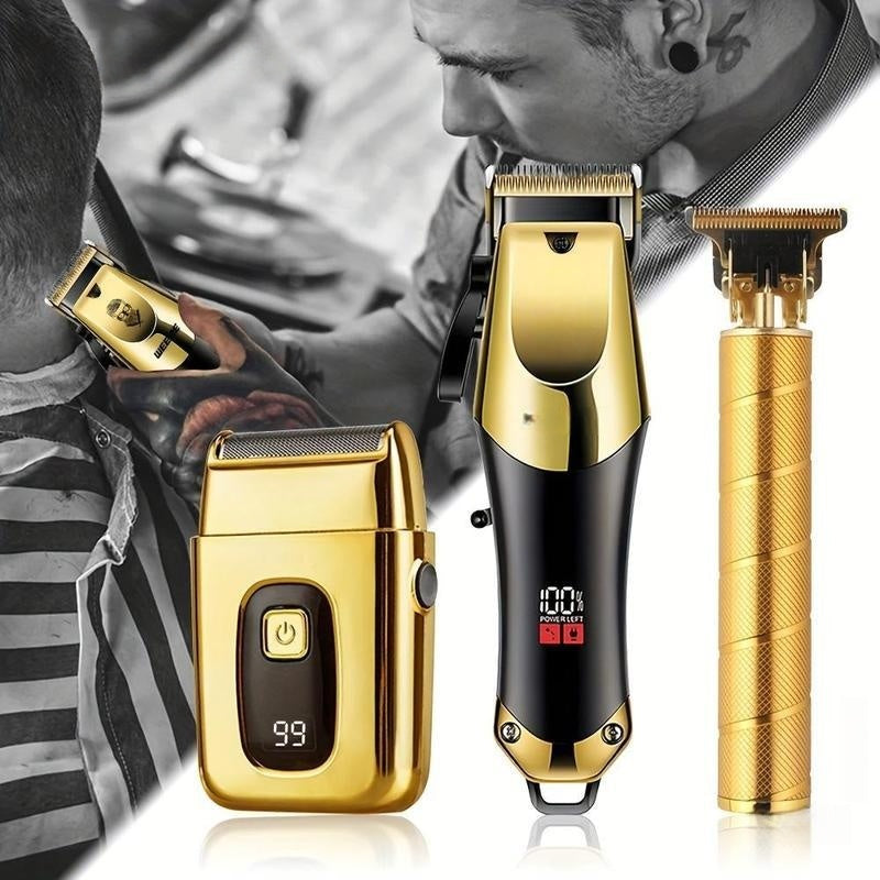 3-Piece Professional Hair Clipper and Trimmer Kit for Men