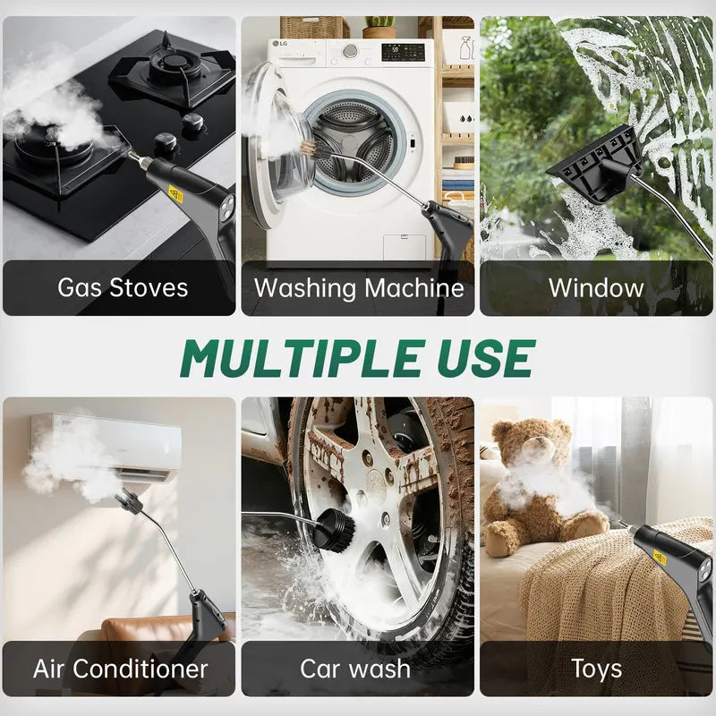 💨 Portable Handheld Steam Cleaner – 10 Accessories 🛠️, Adjustable Levels ⚙️, Fast Heat-Up 🔥 – For Kitchen 🍳, Bathroom 🚿, Tile 🧱 & Car 🚗