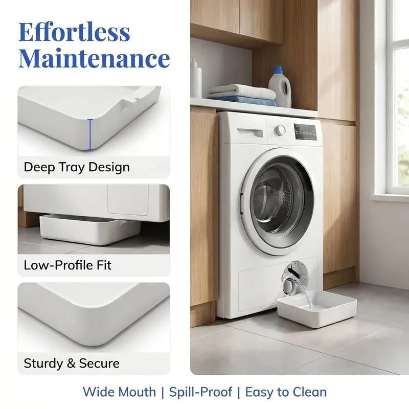Prevents Water Overflow on the Laundry Floor✨Washing Machine Maintenance Water Catch Tray