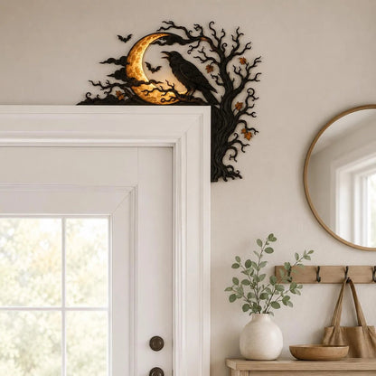 🐦‍⬛🌕 Raven Moon Halloween Corner Decor