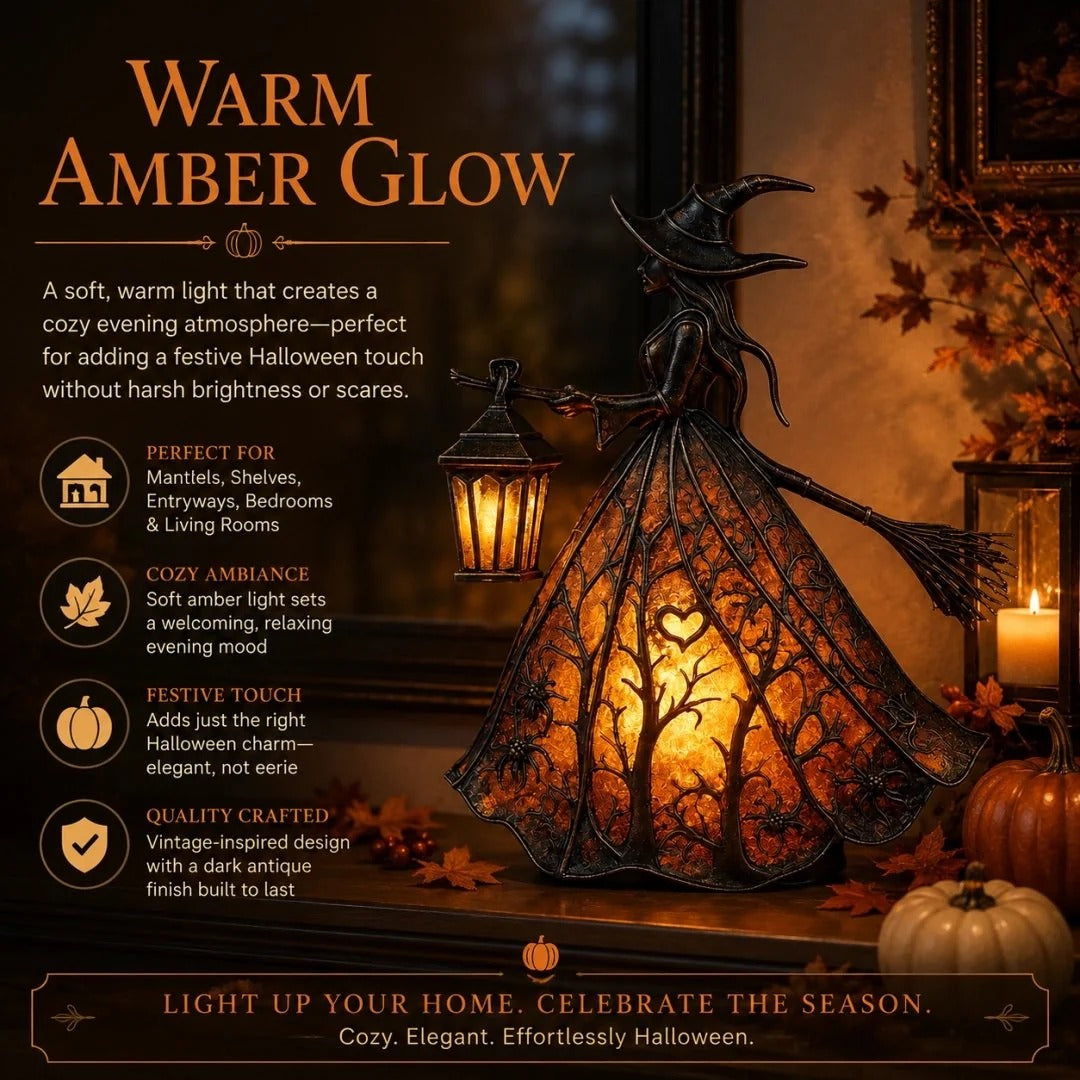 Halloween Witch Lamp Tabletop Decoration