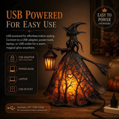 Halloween Witch Lamp Tabletop Decoration