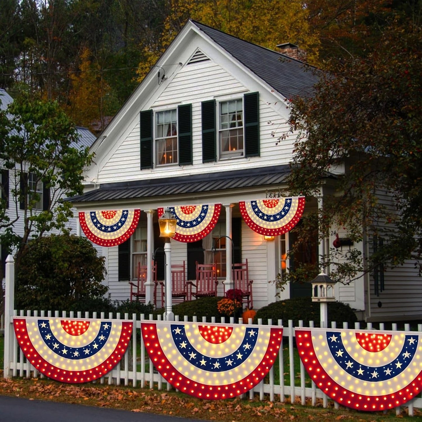 🏆🏆Flash Sale-49% OFF⚡ 50K+ SOLD! 3 x 6 Ft LED Patriotic Bunting Banner for America’s 250th