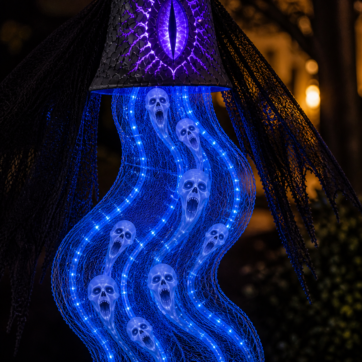 Solar Soul Torrent Haunted Bell – Animated Halloween Hanging Light