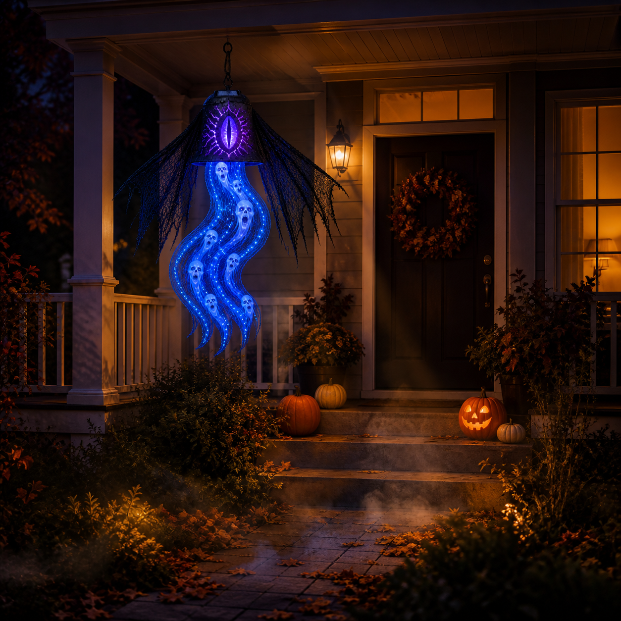 Solar Soul Torrent Haunted Bell – Animated Halloween Hanging Light