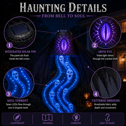 Solar Soul Torrent Haunted Bell – Animated Halloween Hanging Light