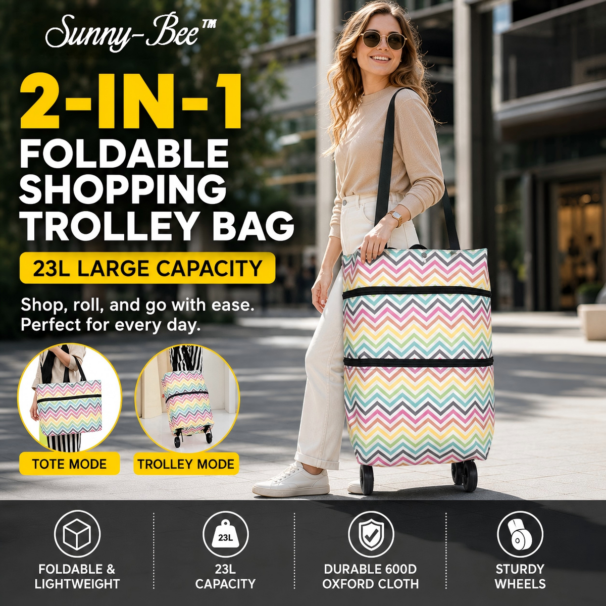 🏆Last Day Special Price ￡9.99!!💞Foldable 2-in-1 Shopping Bag