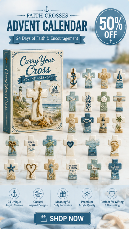 Complete collection of 24 unique faith cross ornaments
