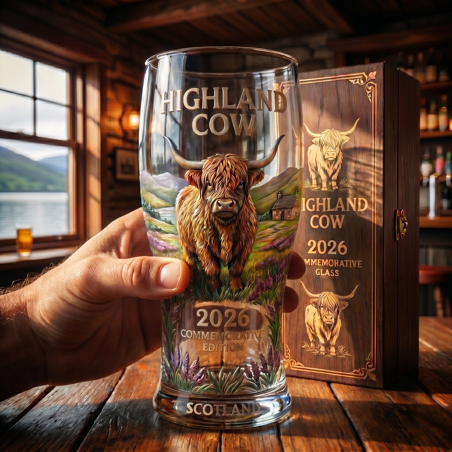 Last Day Promo: 49% OFF-Highland Cow 2026 Commemorative Glass