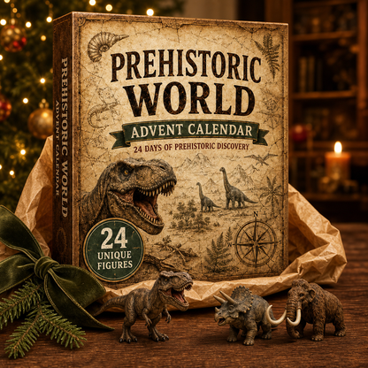 Prehistoric World Advent Calendar presented as a Christmas gift