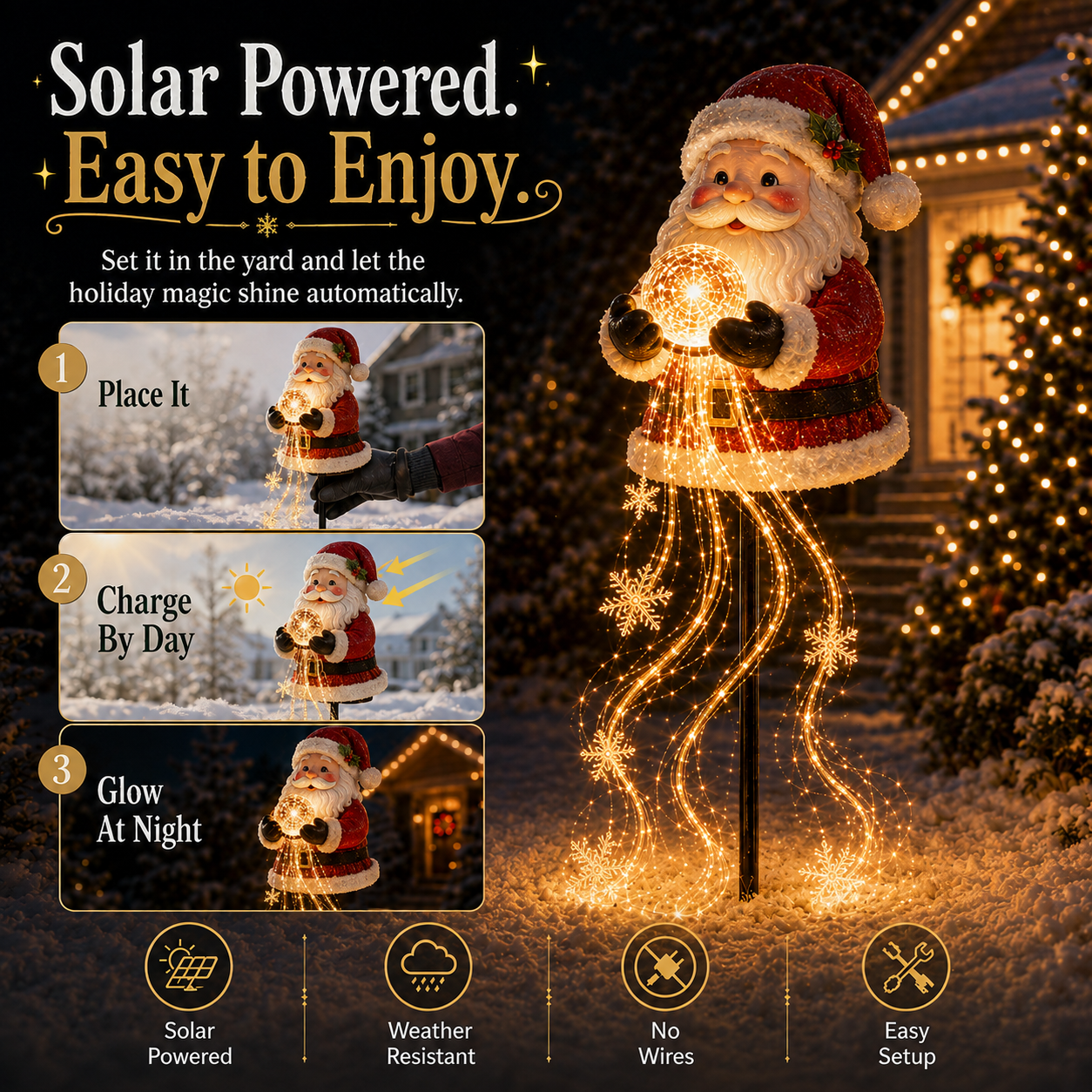 🎄49% OFF🎄 Santa Magic Fountain™ – Flowing Snowflake LED Christmas Garden Light ❄️