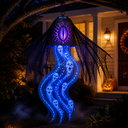 Solar Soul Torrent Haunted Bell – Animated Halloween Hanging Light