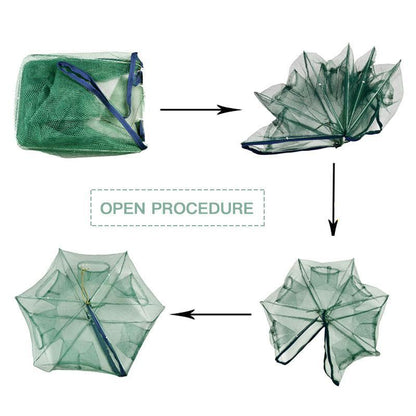 🥳2026 HOT SALE🥳💞50K+ SOLD!🦀🦐 50% OFF! Automatic Foldable Fish Trap – Thickened mesh, rust‑proof steel. Zipper opening for easy harvest. Doubles your catch effortlessly. 🏆🌊
