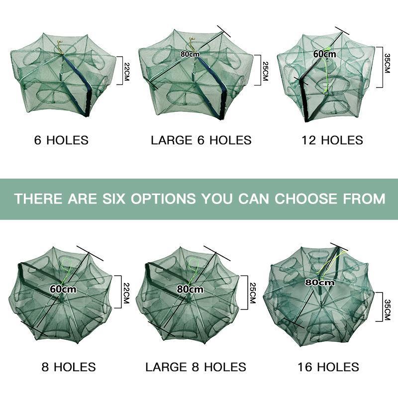 🥳2026 HOT SALE🥳💞50K+ SOLD!🦀🦐 50% OFF! Automatic Foldable Fish Trap – Thickened mesh, rust‑proof steel. Zipper opening for easy harvest. Doubles your catch effortlessly. 🏆🌊