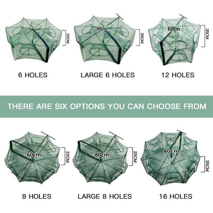 🥳2026 HOT SALE🥳💞50K+ SOLD!🦀🦐 50% OFF! Automatic Foldable Fish Trap – Thickened mesh, rust‑proof steel. Zipper opening for easy harvest. Doubles your catch effortlessly. 🏆🌊