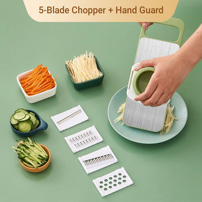 📢 50% OFF NOW! 🔪5‑Blade Safe Vegetable Chopper