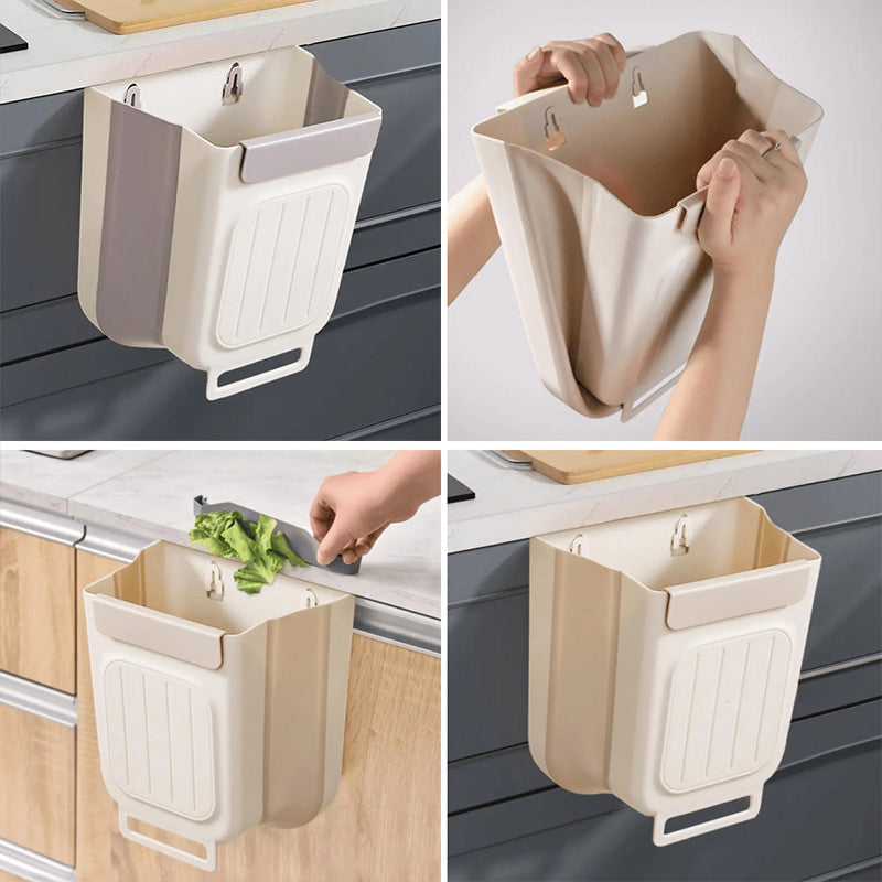 🗑️ LIMITED-TIME 50% OFF! 💫 Collapsible Hanging Trash Can for Kitchen Cabinet Door