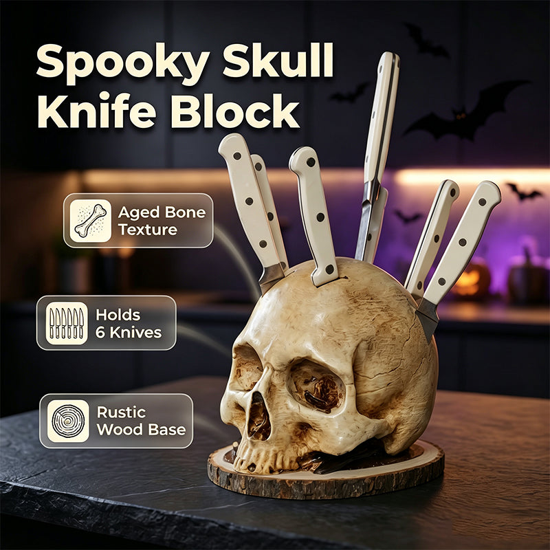 🎃 Halloween Skull Knife Holder – Spooky & Funny Kitchen Knife Storage