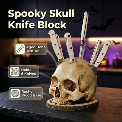 🎃 Halloween Skull Knife Holder – Spooky & Funny Kitchen Knife Storage