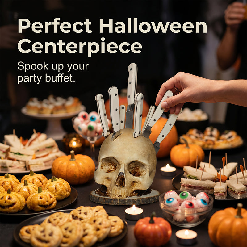 🎃 Halloween Skull Knife Holder – Spooky & Funny Kitchen Knife Storage