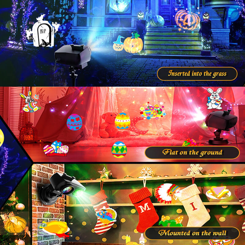 2-in-1 HD Remote Control Holiday Projector Lights（Free shipping）