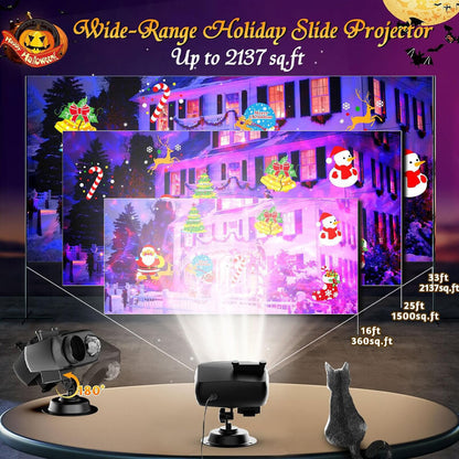 2-in-1 HD Remote Control Holiday Projector Lights（Free shipping）