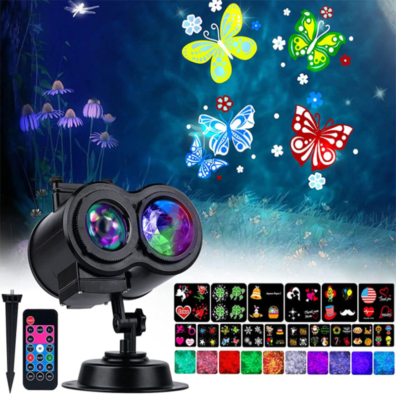2-in-1 HD Remote Control Holiday Projector Lights（Free shipping）