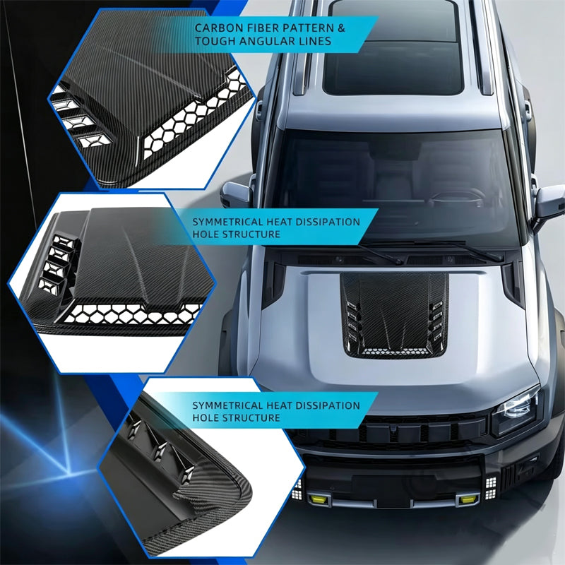 Universal Car Hood Vent Bonnet Scoop Decorative Cover ABS Car Styling Accessories