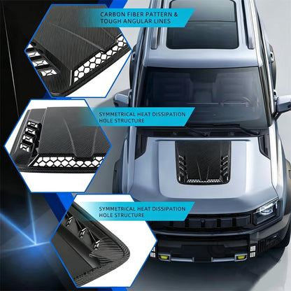 Universal Car Hood Vent Bonnet Scoop Decorative Cover ABS Car Styling Accessories