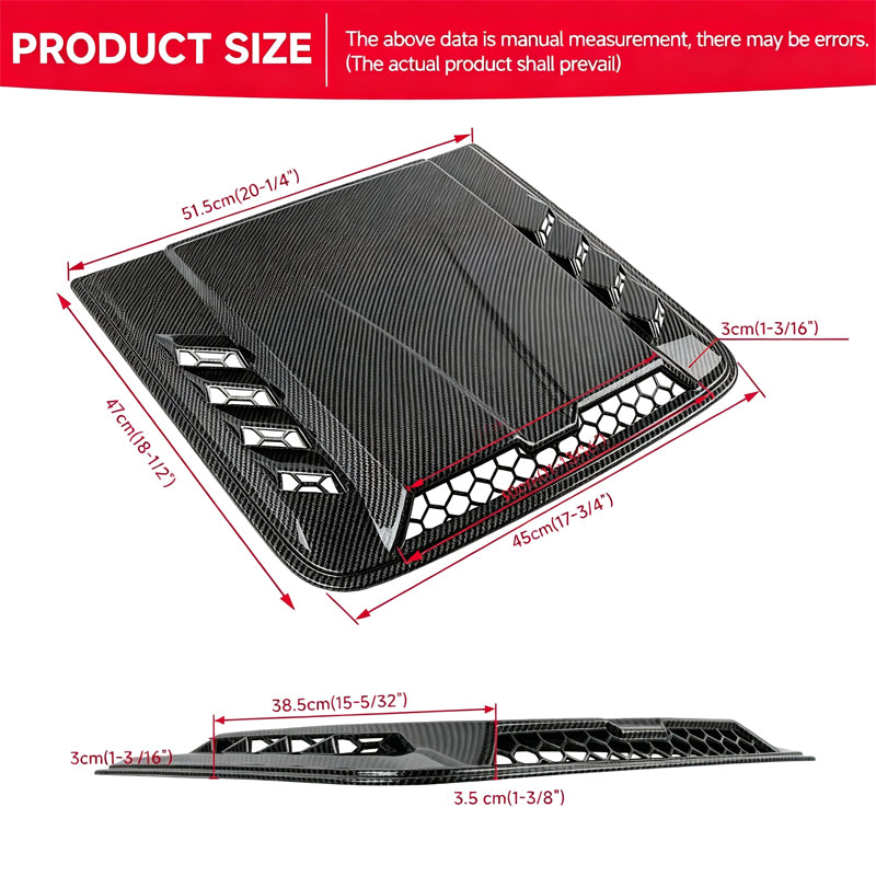 Universal Car Hood Vent Bonnet Scoop Decorative Cover ABS Car Styling Accessories