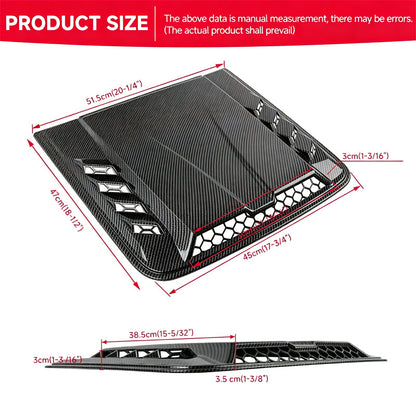 Universal Car Hood Vent Bonnet Scoop Decorative Cover ABS Car Styling Accessories