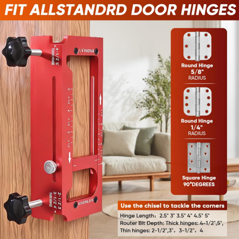 🔧Adjustable Door Hinge Mortise Jig Kit – Precision Routing, Quick Setup & Perfect for Carpenters, Joiners & DIY Home Renovations ✨