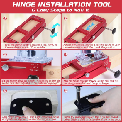 🔧Adjustable Door Hinge Mortise Jig Kit – Precision Routing, Quick Setup & Perfect for Carpenters, Joiners & DIY Home Renovations ✨