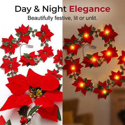 🏵️Christmas Poinsettia Flower String Lights