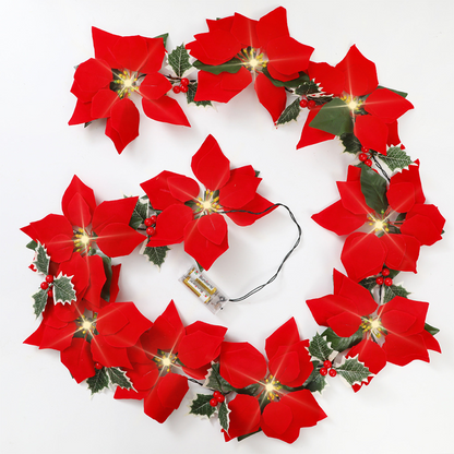 🏵️Christmas Poinsettia Flower String Lights