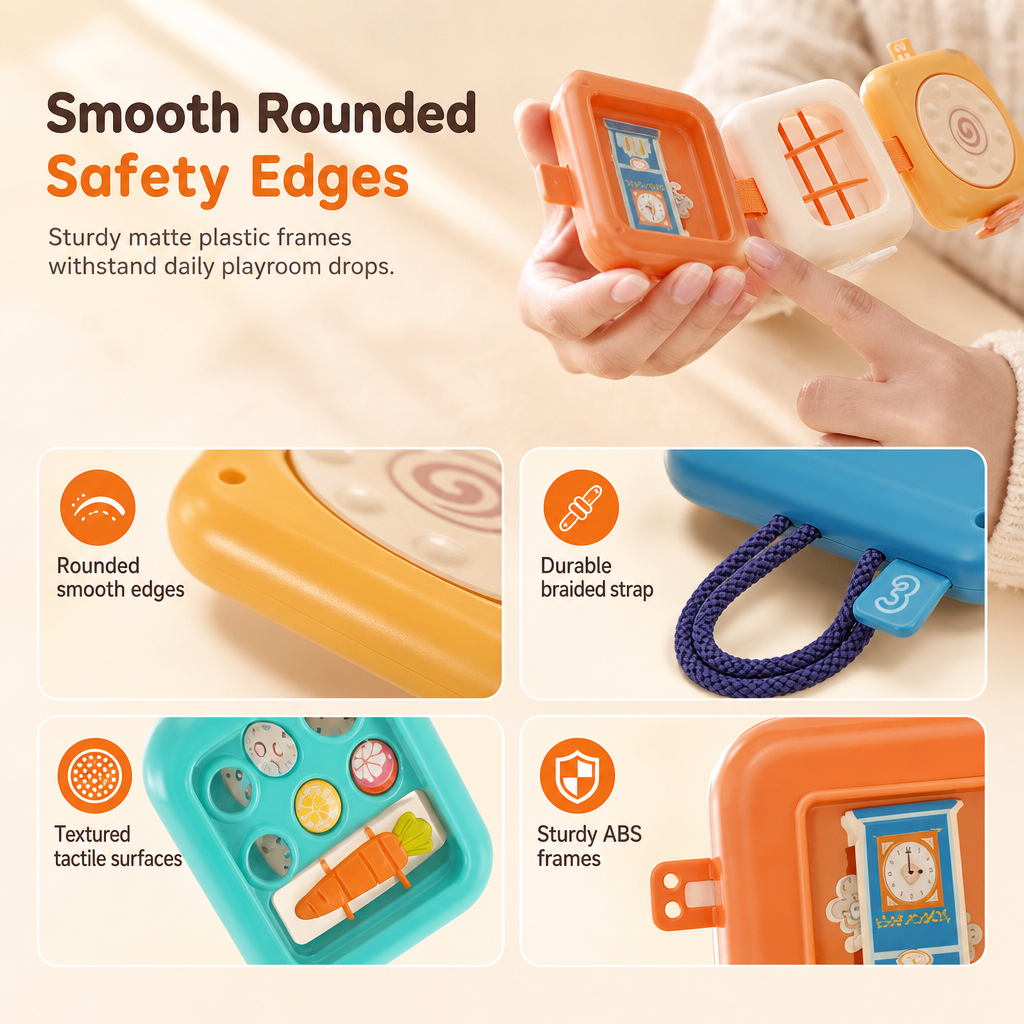 Sensory Busy Ball Stacking Toy and Multi Sided Activity Cube Busy Board for Early Education