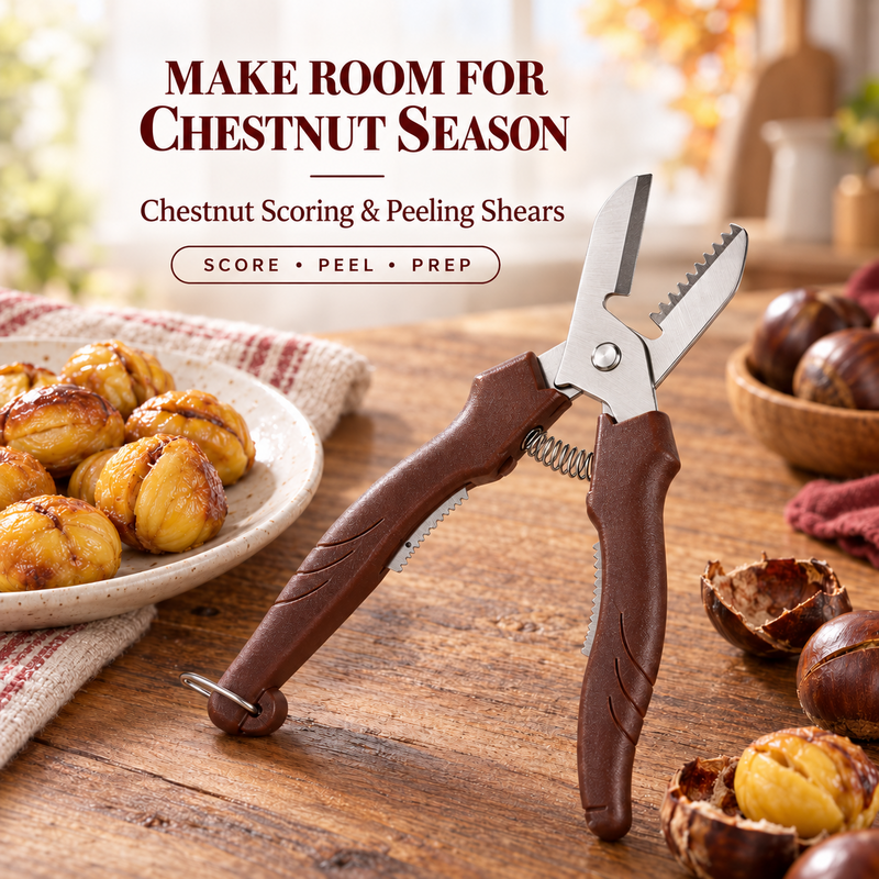🌰 50% OFF! 🔧 2-in-1 Chestnut Shear – Score & peel in seconds ✨
