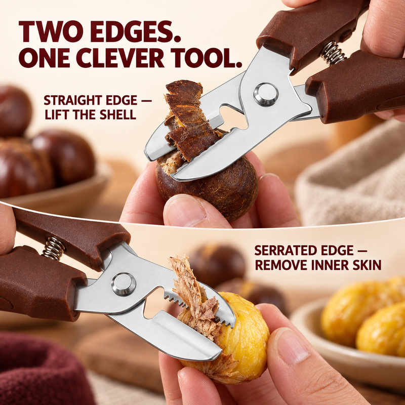🌰 50% OFF! 🔧 2-in-1 Chestnut Shear – Score & peel in seconds ✨