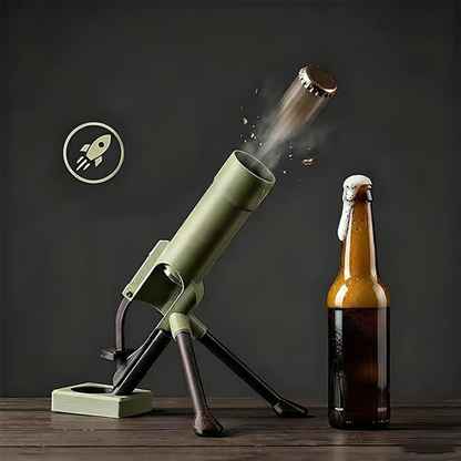 Beer Bottle Mortar Bottle Opener – Novelty Cap-Launching Desk & Bar Accessory