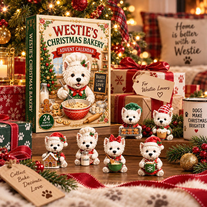 Westie Christmas Bakery Advent Calendar gift scene